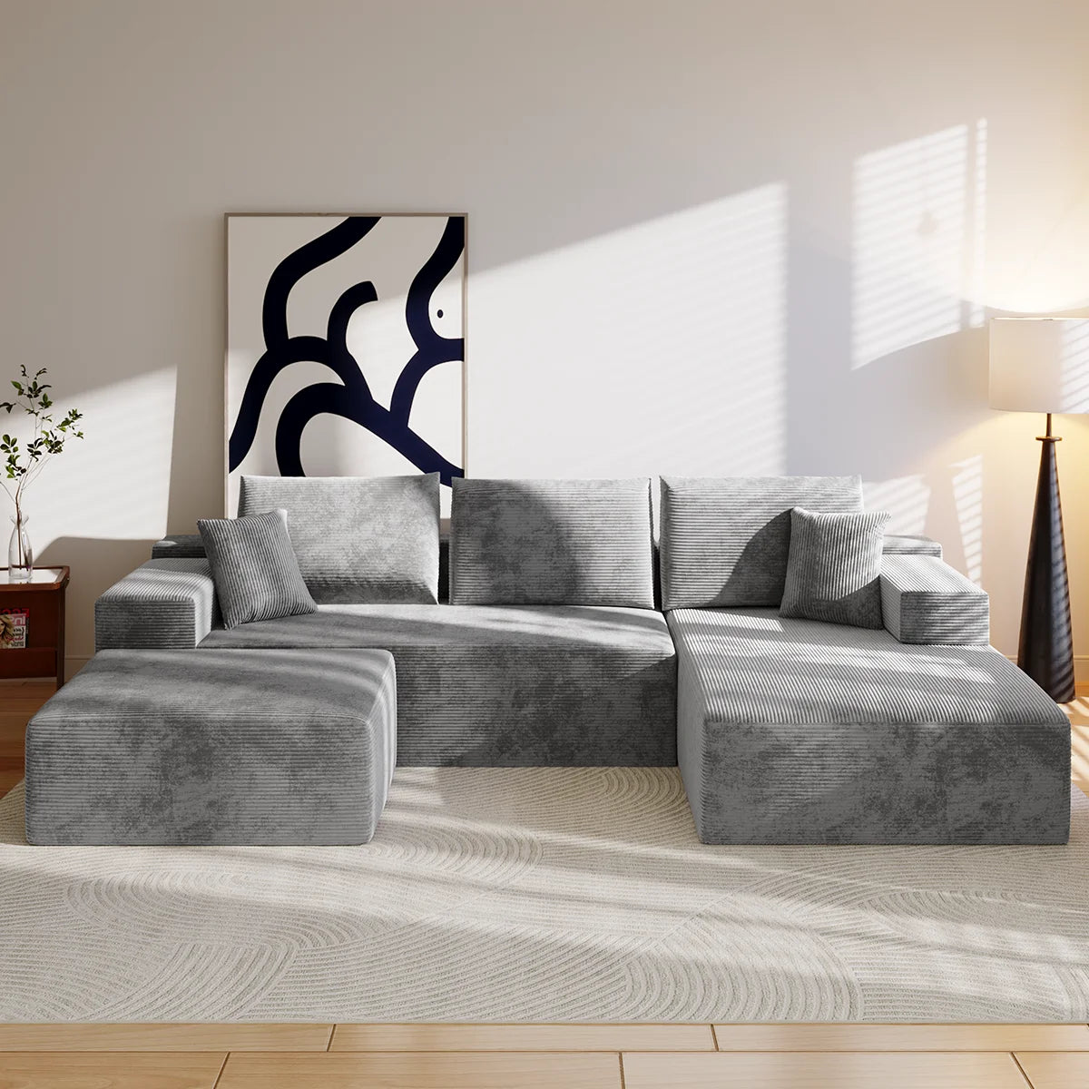 L'Escale — Canapé modulable en U compressé, convertible en couchage