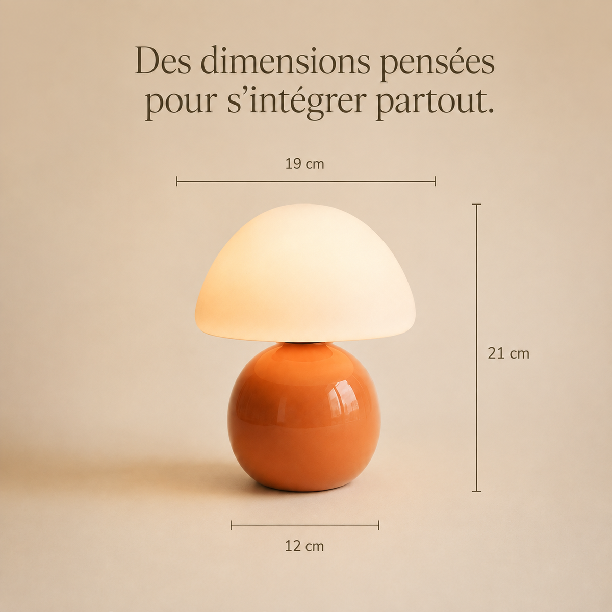La Lueur — Lampe champignon terracotta