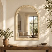 L’Arcade — Miroir mural arche beige effet pierre 50 × 70 cm