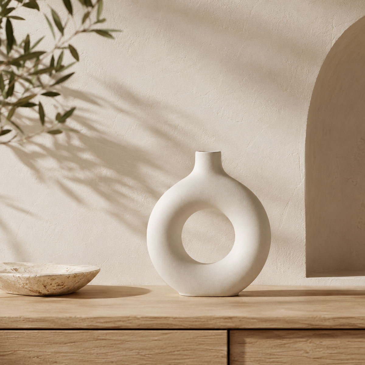 L'Anneau — Vase donut en céramique mate
