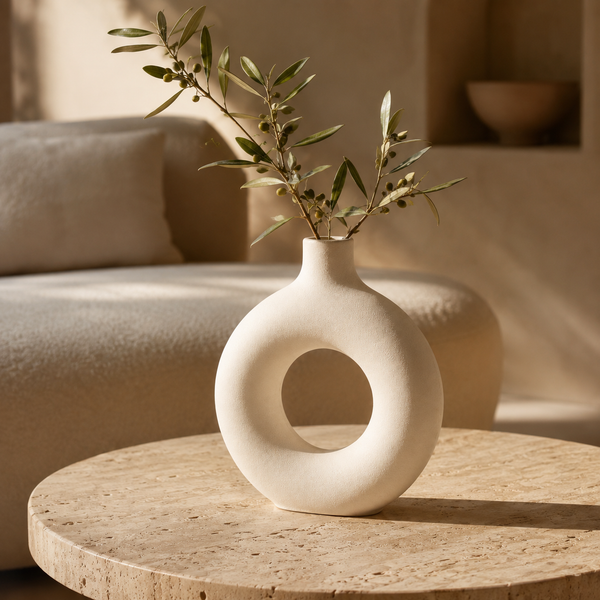 L'Anneau — Vase donut en céramique mate
