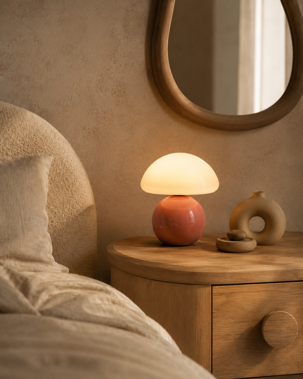 La Lueur — Lampe champignon terracotta