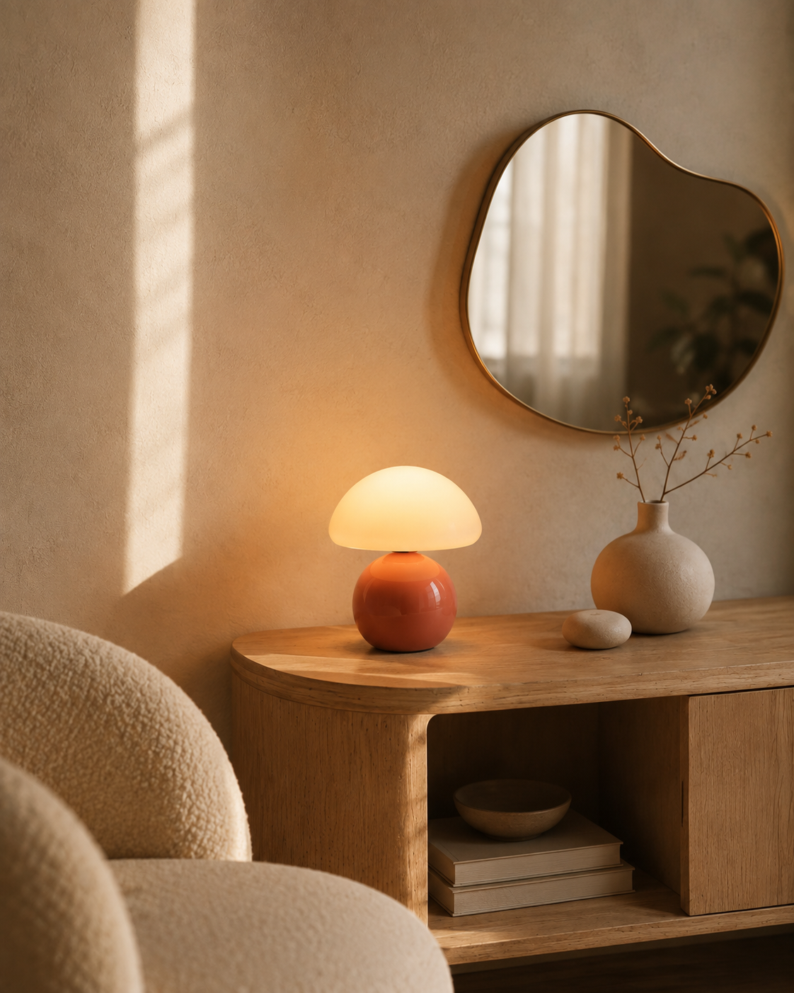 La Lueur — Lampe champignon terracotta