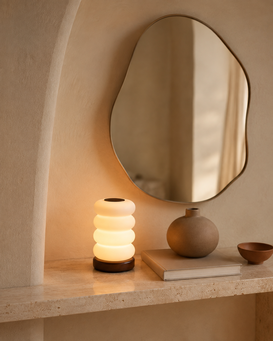 La Dune — Lampe à anneaux empilés, sans fil
