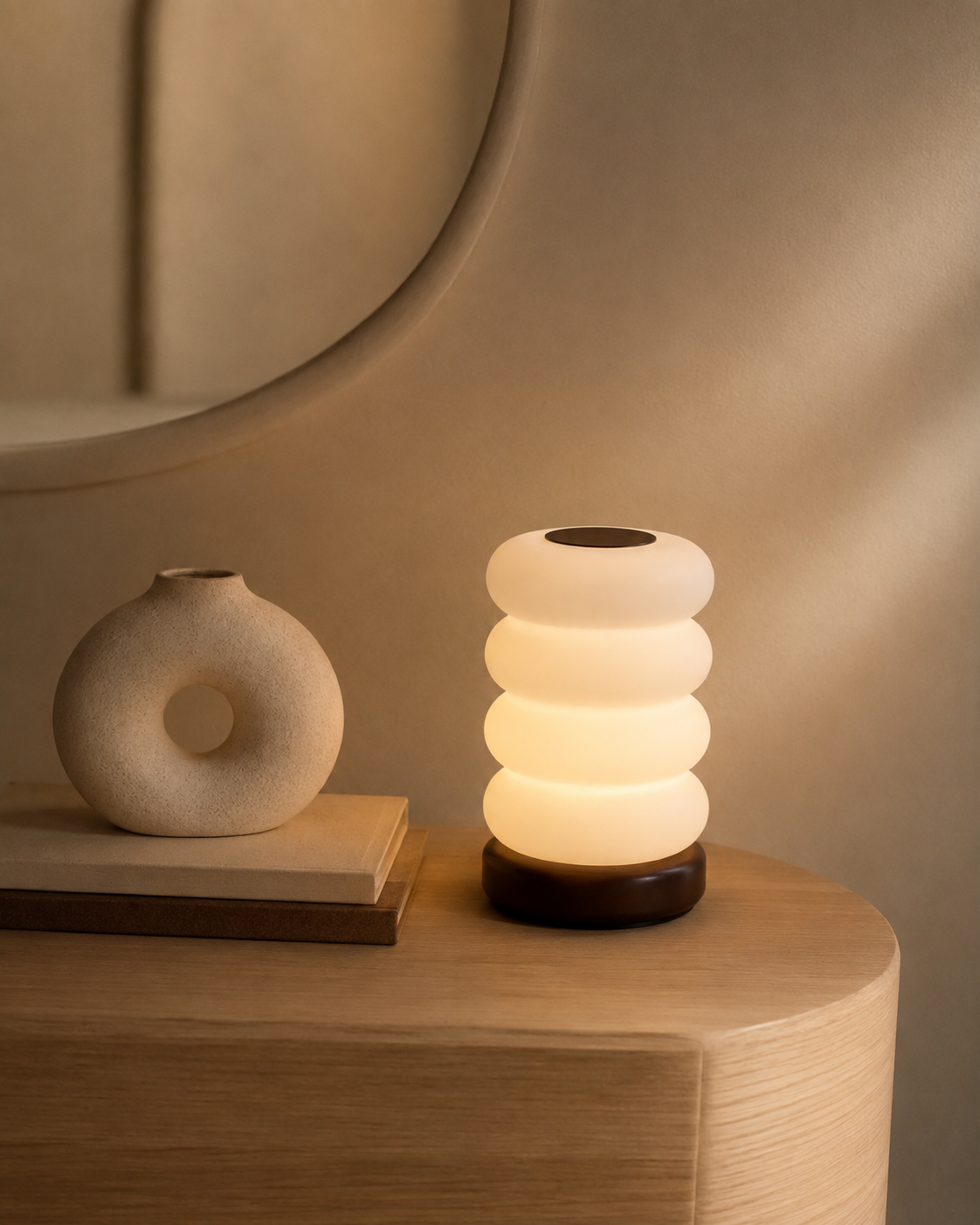 La Dune — Lampe à anneaux empilés, sans fil