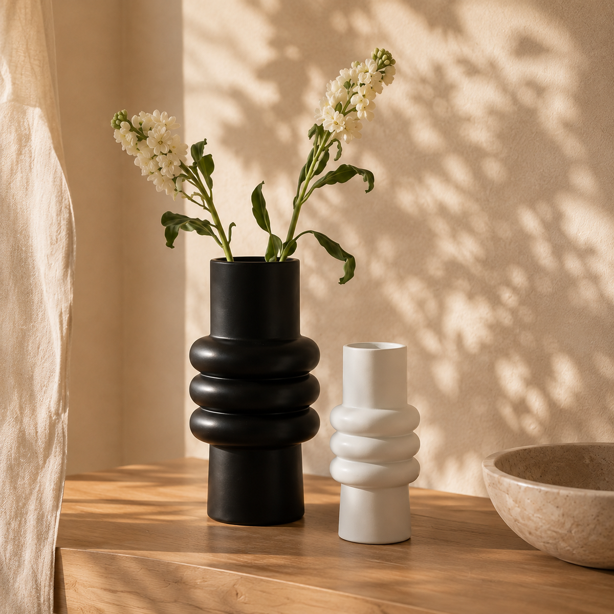 Le Bouclé — Vase céramique côtelé