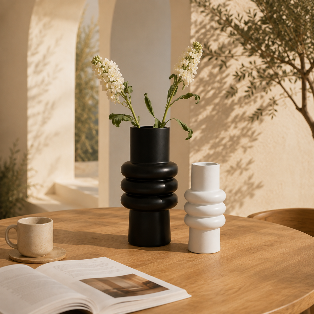 Le Bouclé — Vase céramique côtelé