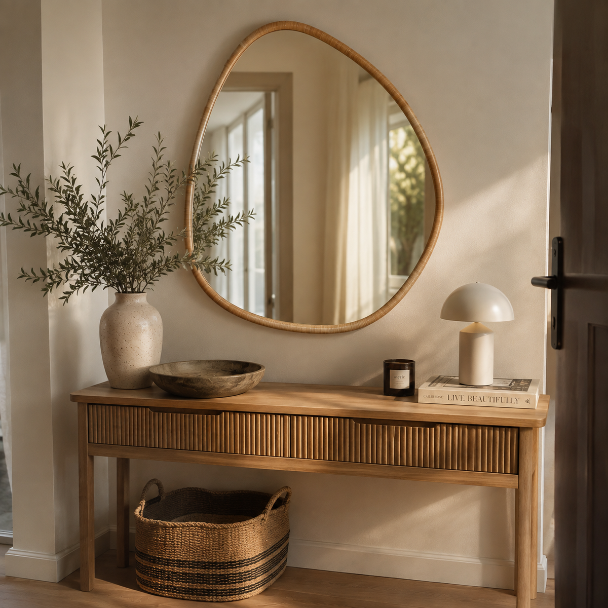 Miroir mural organique en bois — Le Reflet